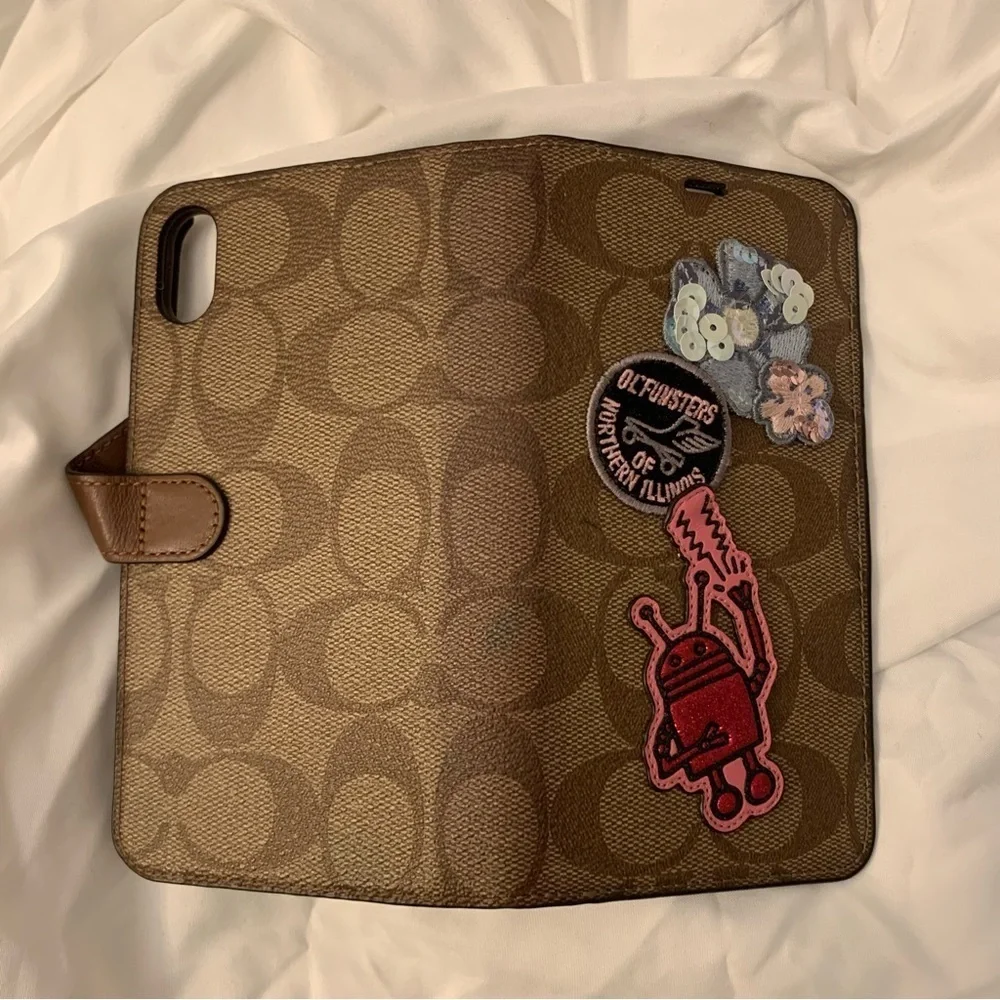 EUC Keith Haring Iphone Xs Max Folio In Signature Canvas With Patches